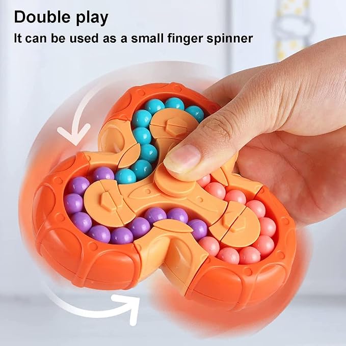 Magic Bean Rotating Brain Teaser Finger Puzzle Toy,Boys Girl Handheld Spinner Stress Anxiety Relief Ball Game Sensory Toys,Gift for Kids Ages 3Above Easter Christmas Birthday New Year
