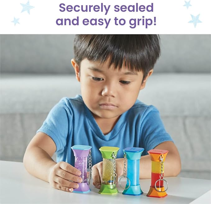 hand2mind Soothing Swirlers Sensory Tubes, Calming Toys for Kids, Ages 3+ | Fidget Keychains, Anxiety Relief Items, Calming Toys, Calm Down Corner Supplies, Quiet Fidgets, Toddler Car Toys for Travel