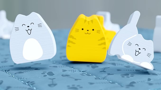 Smirk and Dagger BOOP 2-Player Cat Strategy Board Game | Place Kittens on the Quilted Bed Board Without Getting Booped Off, 32 Wooden Cat Pieces, 20-30 Minutes, Ages 10+