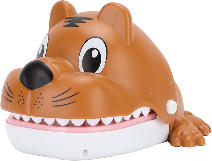 Bite Finger Whale Toys Whale Mouth Dentist Bite Finger Toy Interactive Game Funny Gags Toy for Kids Cute Whale Mouth Playing Toy with Smooth Surface Spray Paint T (Tiger Dog)