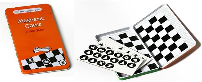 The Purple Cow- Magnetic Chess Game for kids and adults. Travel size, lightweight game for hours of fun - Portable mini game - Ideal for travelling