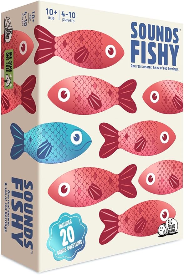 Sounds Fishy: Fake Answers to Wild Trivia Questions Party Game, Age 10+ | Bluffing Beats Brains, Different Every Time, Know It or Make It Up, Ages 8+, Fun for Kids & Adults, Great for Cookouts