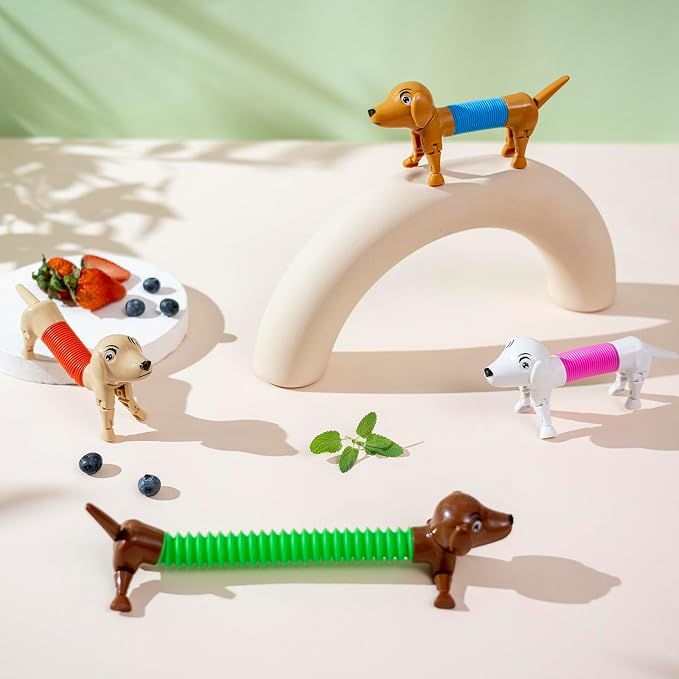 Dog pop Tubes fidgets,Dog Party Favors, Stocking Stuffers for Kids | dog toys for kids, toddler stocking stuffers,toys for autistic kids 5-7,easter egg fillers,easter egg stuffers