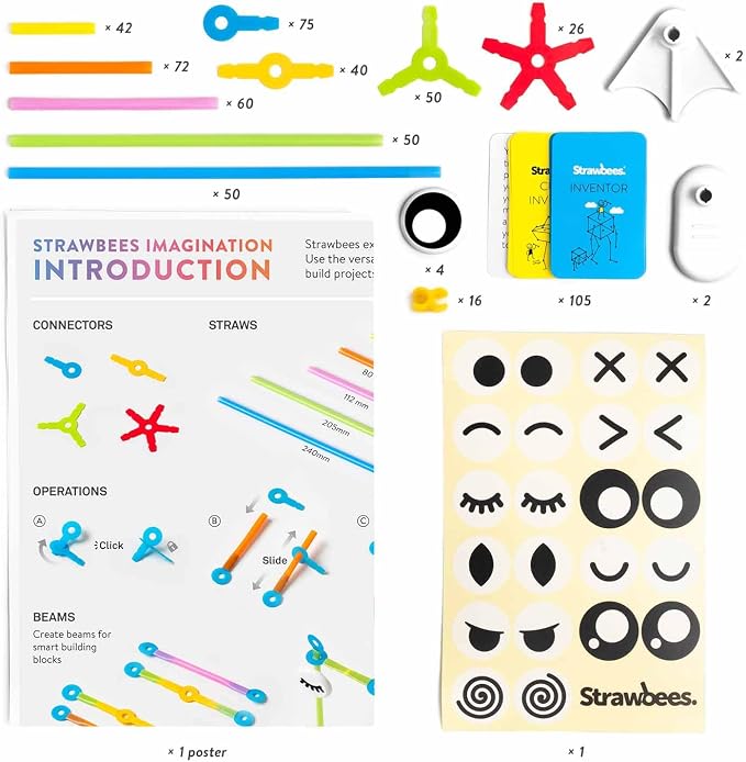 Strawbees Imagination Kit I Building Toys I Straws and Connectors | Creative STEM learning at home and school, Education learning tool, Maker construction toy
