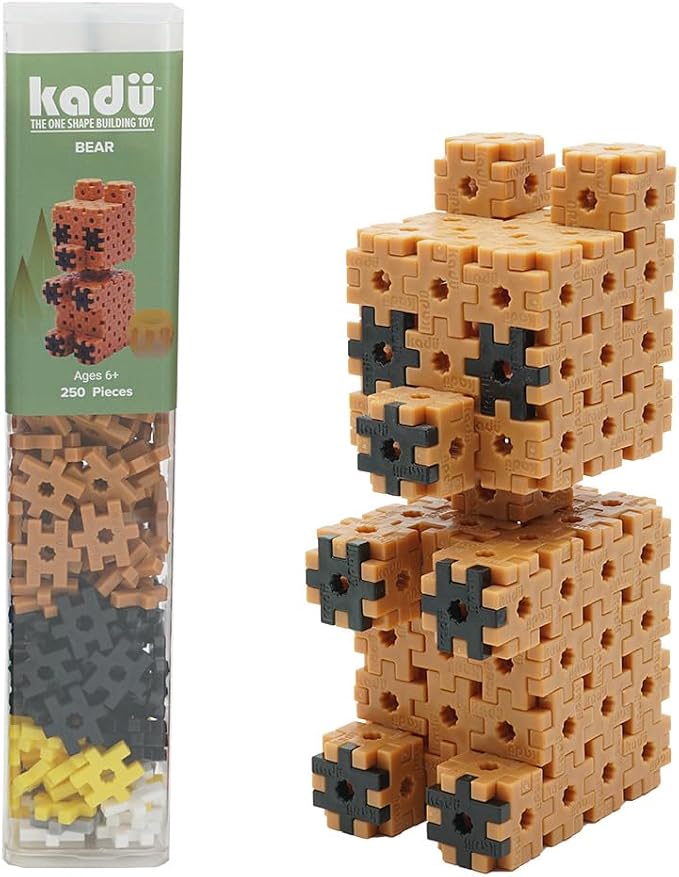 KADÜ 250 Piece Bear Set Kids Age 5+ Building Block STEM Interlocking Toy | Creative Mini Sensory Construction Puzzle tiles - Open Ended Play Gift Boys + Girls - Classroom Homeschool Manipulatives