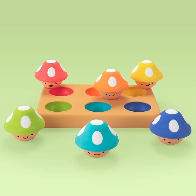 Sassy Mischievous Matching Mushrooms,Sorting Board,Social Emotional Learning Toy,STEM,12+ Months,(Pack of 6)