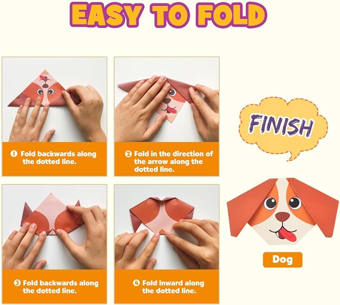 Pigipigi Kids 230 Pcs Origami Paper Kit,Arts and Crafts for Kids Ages 5-12 | Beginners Origami Kit with 75 Vivid Patterns,Video Tutorials & books, DIY Craft Birthday Gift for Boys Girls ages 5-12