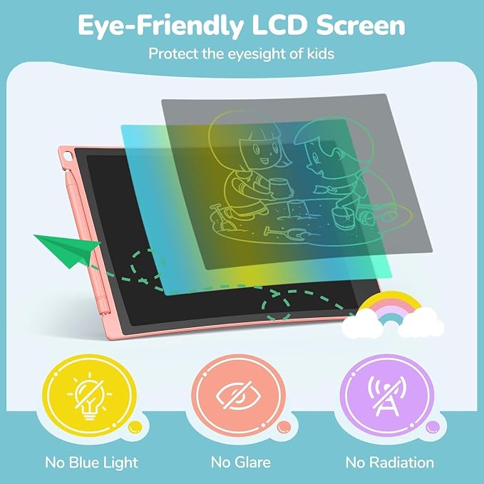 TECJOE 4 Pack LCD Writing Tablet, 8.5 Inch Colorful Drawing Board, Kids Travel Games Activity Learning Toys, Birthday Gifts for 3-8 Year Old Boys Girls Toddlers Preschooler | Colorful Doodle Board, Travel Road Trips Essential, Quiet Time, Learning Toys...