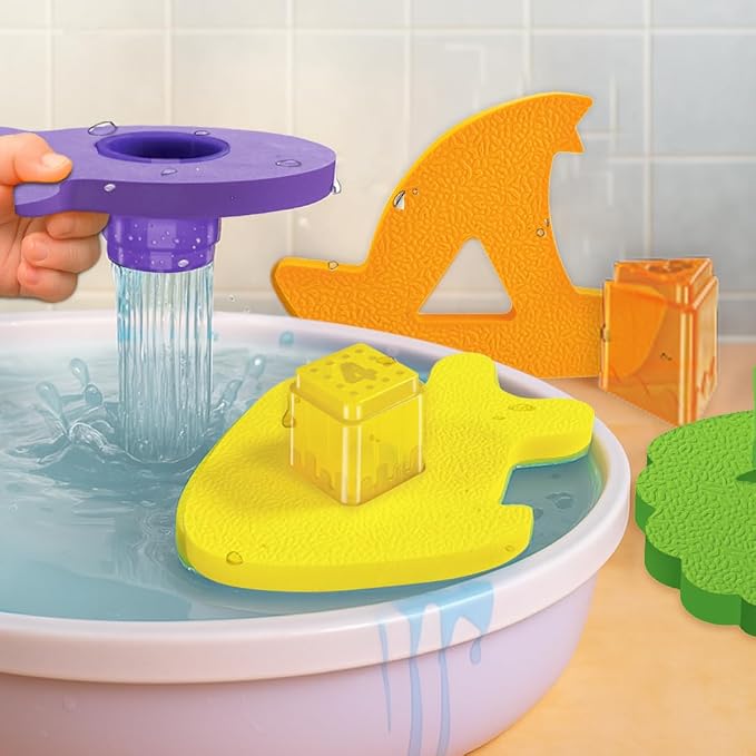 Imagimake Leaps & Bounds - Floating Bath Buddies, 3-in-1 Bath Toy, Ages 6M+ | Early Learning Bath Toy, Learn Colors, Shapes & Water Play, Gift for BabiesAges 6,7,8,9,10,11,12 Months