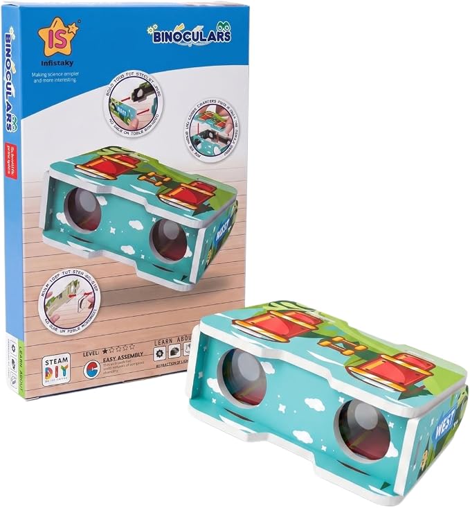 STEM DIY Binoculars Kit - Build & Explore Optics, Astronomy | Build a real working binoculars! Explore convex & concave lenses. Perfect for budding astronomers. Hands-on physics fun!