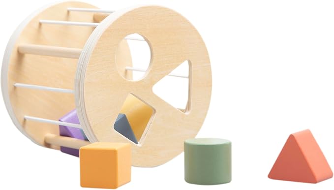 Pearhead Wooden Match and Roll Shape Sorter - Ages 12m+