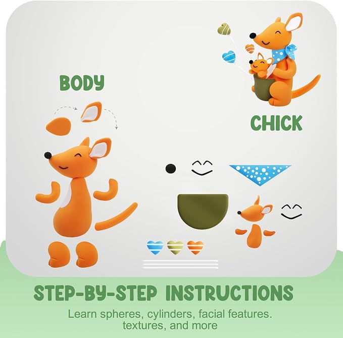 LOUFOR Air Dry Clay Kit -12 Animals Modeling Clay for Kids Arts and Crafts | Ultra Light & Soft,Safe & Non-Toxic,No-Sticky & Crack,DIY Molding Clay with Sculpting Tools,Party Favors Gifts for Girls Boys