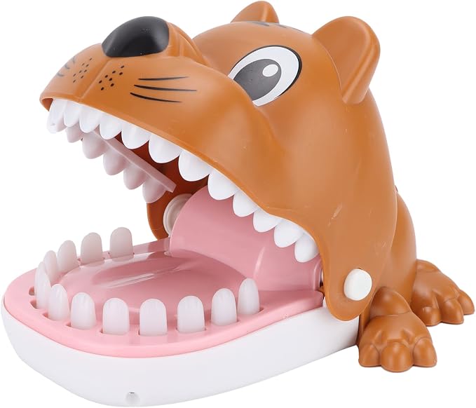Bite Finger Whale Toys Whale Mouth Dentist Bite Finger Toy Interactive Game Funny Gags Toy for Kids Cute Whale Mouth Playing Toy with Smooth Surface Spray Paint T (Tiger Dog)