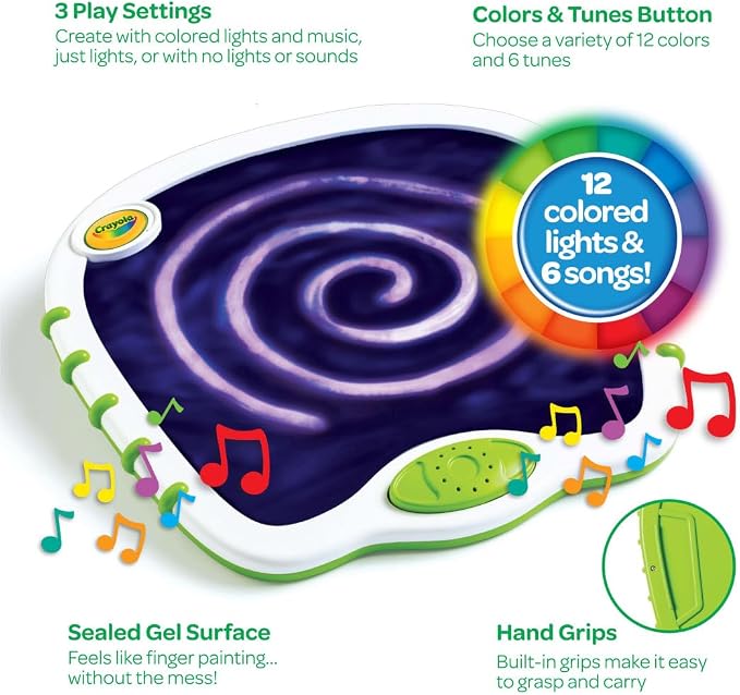 Crayola Toddler Touch Lights, Musical Sensory Toys for Toddlers, Essential Easter Basket Stuffers & Gifts, Light Up Drawing Pad, Mess Free Painting, Travel Activity, 2+ (Pack of 2)