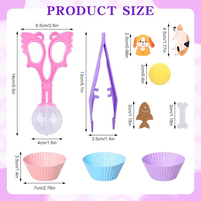 Sanixn 207 Pcs Pet Sensory Bin Fillers Dog and Cat Fine Motor Skills Pet Sensory Bin Item Pompoms Cups Tweezers Scissor Clips for Sorting Counting Fun Activities(Pet)