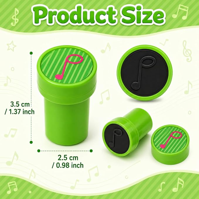 Cinrobiye 24 Pcs Music Note Stampers Party Favor Set, Pre-Inked Musical Note Stamps for Kids, Music Theme Birthday Party Supplies, Classroom Rewards, Goody Bag Fillers, Piñata Fillers