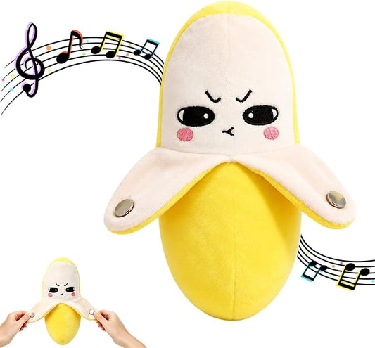 Musical Sensory Plush Toys,Touch Interactive Fruit Doll with Sounds | Magic Touch Soft Banana music toy, Dual Play Modes Educational Baby Toy, Parent-Child Birthday & Christmas Gift for Kids