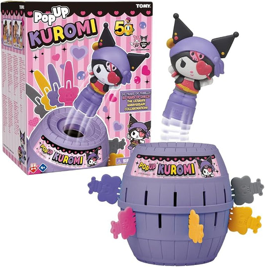 TOMY Pop Up Kuromi Game - Fast-Paced Surprise Action Game with Pop-Up Figure – Officially Licensed Kuromi from Sanrio - 2–4 Players - Ages 4+