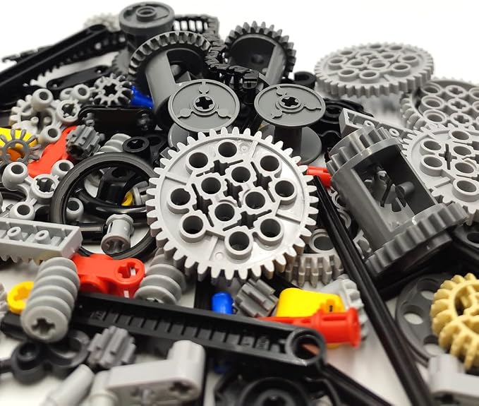 116 pcs Technical Gears Axle Pin Connectors - Wheels Connectors Rack Gear Car Building Brick Accessories Pieces Sets Compatible with Mindstorms Building Bricks Block Technical Toys (116 TECH PARTS)