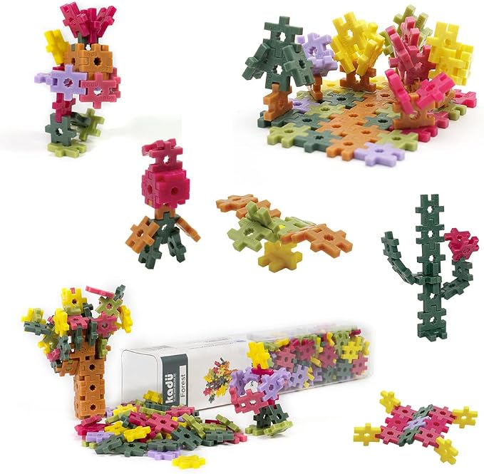 KADÜ 250 Piece Forest Set Kids Age 5+ Building Block STEM Interlocking Toy | Creative Mini Sensory Construction Puzzle tiles - Open Ended Play Gift Boys + Girls - Classroom Homeschool Manipulatives