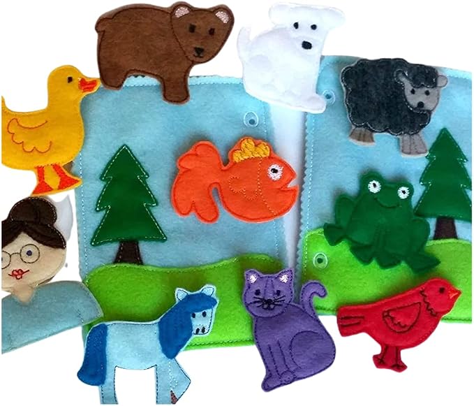 Quiet Book - Brown Bear and Friends - Playing Games for Children Developing Imagination - QB129