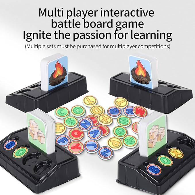 Matching Letter Game for Preschooler Age 3+ - Self-Correcting Word Puzzles Boost Spelling, Reading, Alphabet & Word Recognition - Early Education Toy Includes 30 Flash Cards & 26 Letters
