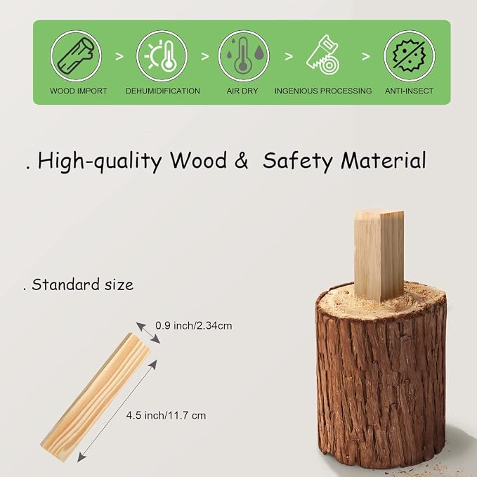 100pcs Classic Wooden Building Blocks Set,Solid STEM Building Toys for Kids, Preschool Learning Montessori Toys for Toddlers, Boys & Girls Birthday Gift (Log Color)