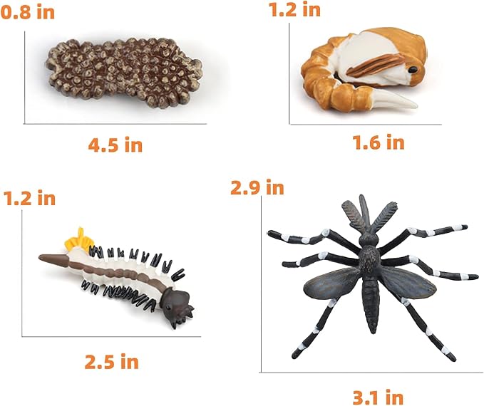 Montessori Life Cycle Animal Figures with Flash Cards, Realistic Animal Figurines Toy, Educational Matching Game for 3+ Year Old Kids (Mosquito)
