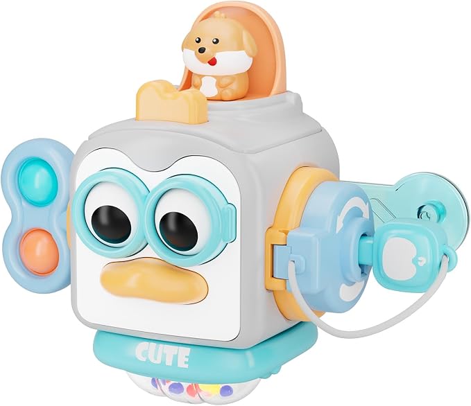 Busy Cube for 1 Year Old Toys| Montessori Toys for 1 Year Old,Sensory Toys for Toddlers 1-3,Learning Fine Motor Skills Toys,Birthday Gift for Baby Aged 6, 9, 10, 12, 18 Months