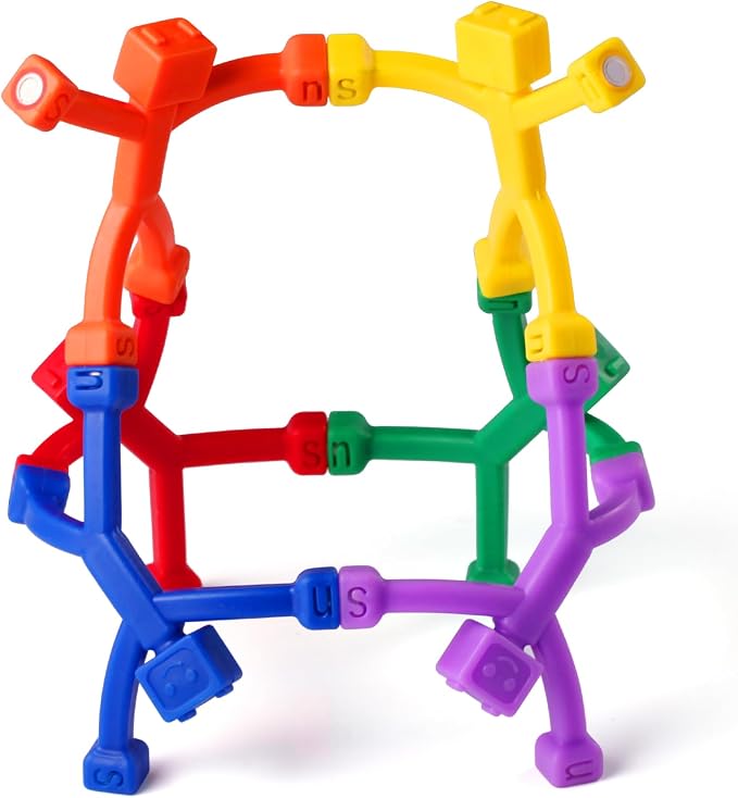 6pcs Magnetic Robote Figures for Kids 3-8 Travel STEM Fidget Toy | Safe ASTM-certified, Quiet Play for Airplane Car Trips Restaurant, Develops Creativity for Classroom Rewards Stocking Stuffer