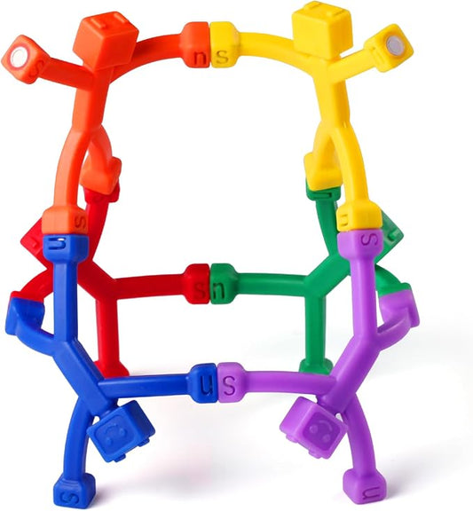 6pcs Magnetic Robote Figures for Kids 3-8 Travel STEM Fidget Toy | Safe ASTM-certified, Quiet Play for Airplane Car Trips Restaurant, Develops Creativity for Classroom Rewards Stocking Stuffer