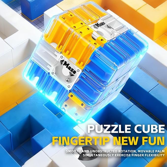 3D Puzzle Cube, Color Matching Game for Kids Ages 5-12, Educational Sensory Toys Gift for Boys Girls Adults (5 6 7 8 9+ Years Old) (Blue)