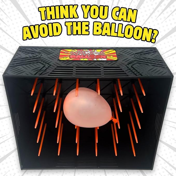 Wack A Balloon Pop Game for Kids & Families, Interactive Tabletop Game | 200 balloons, 100 nails, balloon popping gameplay, family game night, tabletop activity, birthday gift, ages 4+