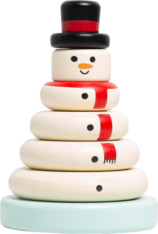 Pearhead Christmas Snowman Stacking Toy Set, Holiday Toys for Toddlers