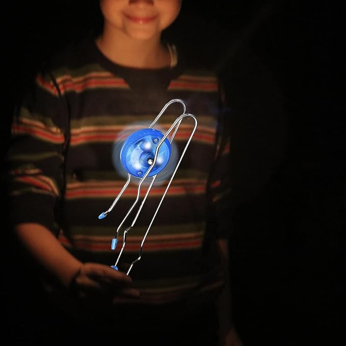 Jishi Retro Magic Rail Twirler 3Pcs Light Up Glow Magnetic Gyro Wheel, Kids Classic Vintage Trick Yoyo Sensory Fidget Toys, Cool Unique Nostalgia Gifts Fun Stocking Stuffers for 3+ Year Old Boys Girls