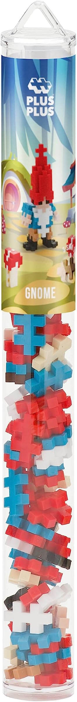 PLUS PLUS Gnome Tube - 3D Figure Building Block Set | Mini Interlocking Waffle Blocks, Fun Stem Toys, Christmas Stocking Stuffers for Kids, Gifts for Boys & Girls
