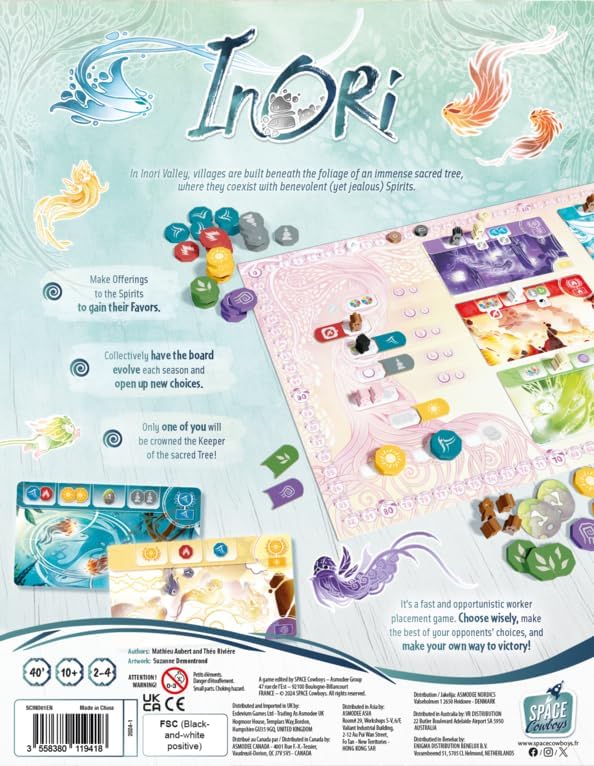 Inori Board Game | Cooperative & Competitive Worker Placement Strategy Game, Fun Family Game for Kids and Adults, Ages 10+, 2-4 Players, 40 Mins