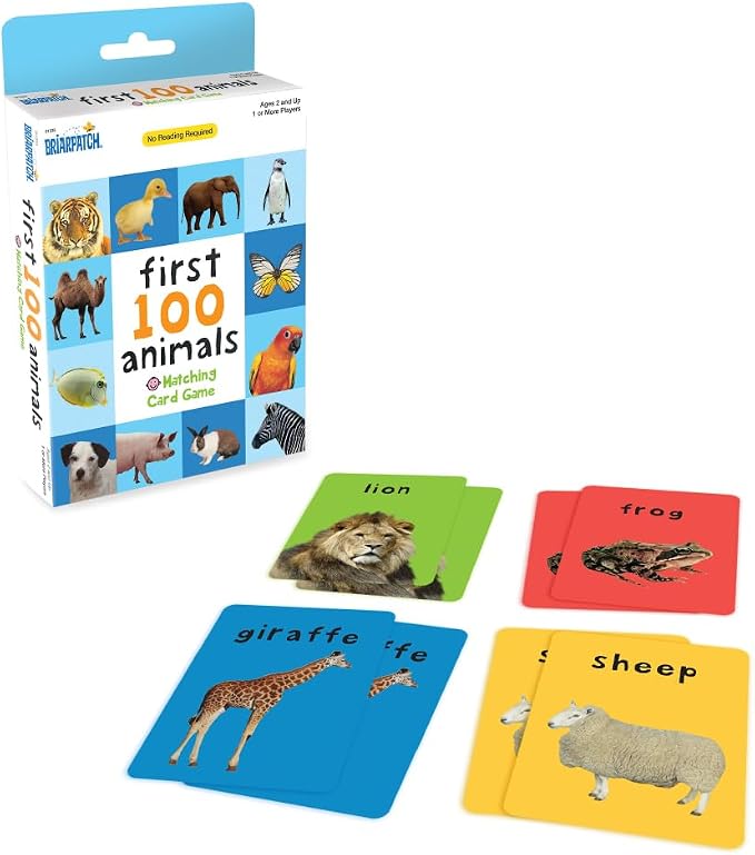 Briarpatch, First 100 Animals Matching Card Game, Based On Board Books by Roger Priddy, Preschool Learning for Kids