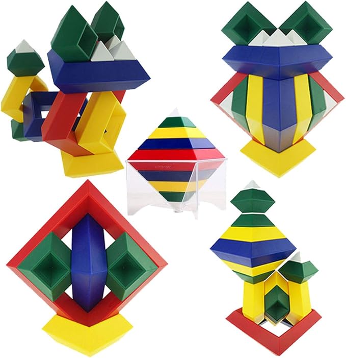 KUTOI Pyramid Stacking Toy Building Blocks 3D Puzzle Brain Teasers for Kids and Adults-Creative Preschool Learning Activities- Toddler Building Toys, Kids Blocks for 3 Year Old Boys & Girls