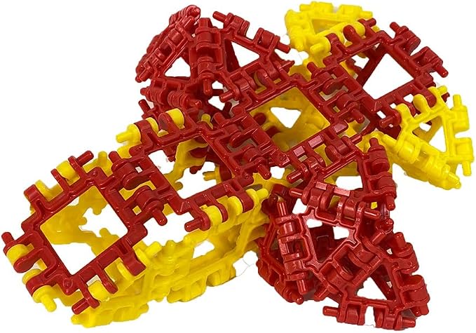 That Hinge Toy 82 Piece Age 7+ STEM Kids Building Toy - Animals + More | Yellow + Red Creative Sensory Construction Tiles - Open Ended Play Gift Boys + Girls - Classroom Homeschool Manipulatives
