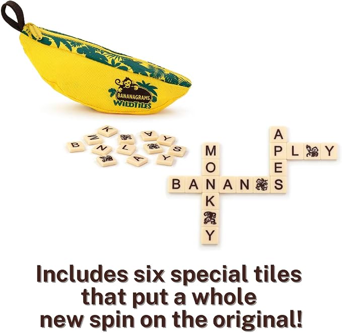 Bananagrams WildTiles Vocabulary Building and Spelling Improvement Lettered Tile Game for Ages 7 and Up