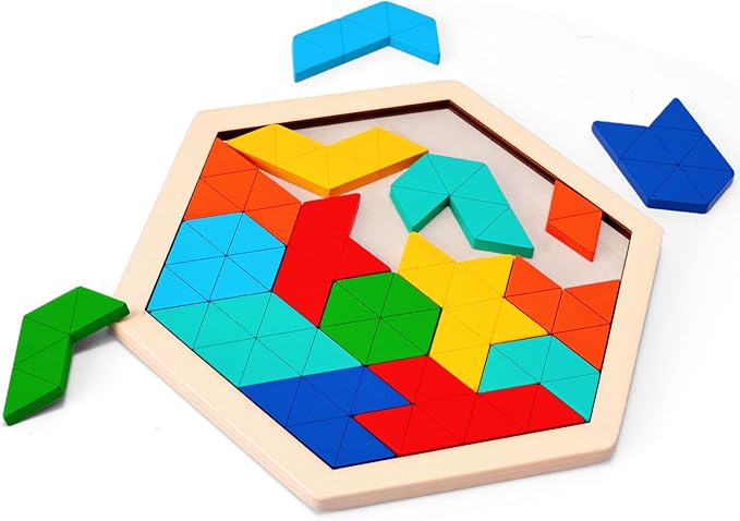 3 otters Wooden Puzzles for Kids, Educational Brain Teaser Game, Shape Sorting Board with Guide Book, Montessori Learning Toys (Pack of 2)