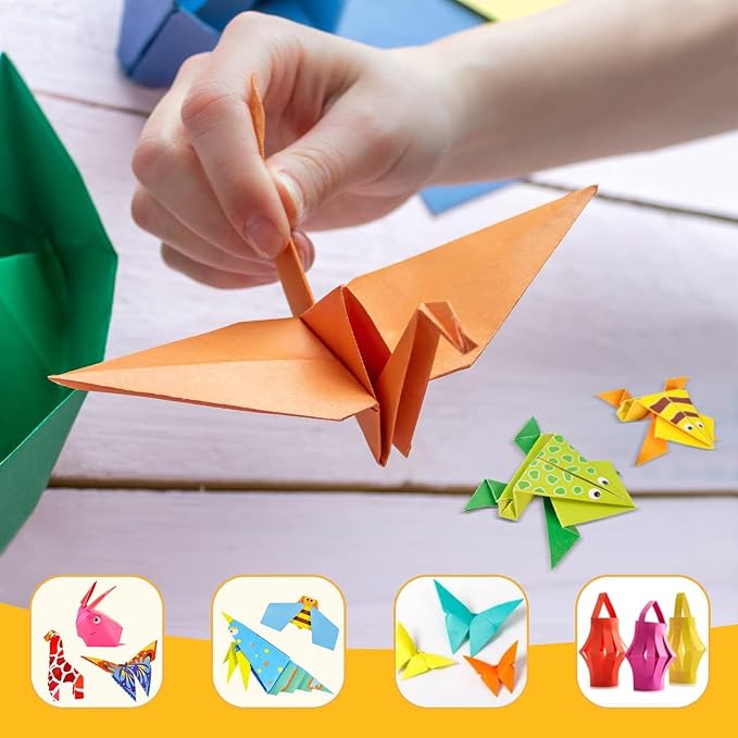Pigipigi Kids 230 Pcs Origami Paper Kit,Arts and Crafts for Kids Ages 5-12 | Beginners Origami Kit with 75 Vivid Patterns,Video Tutorials & books, DIY Craft Birthday Gift for Boys Girls ages 5-12