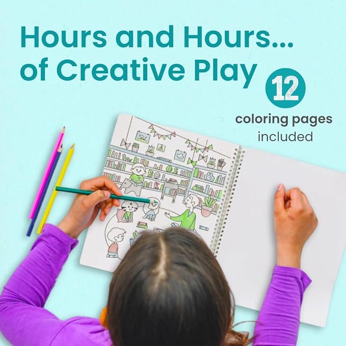 Cupkin Let’s Go to School Coloring & Sticker Activity Book | 500+ Stickers | Spiral-bound kids craft format with 12 scenes, 12 art pages, side-by-side viewing, and an easy-peel design for ages 2–8
