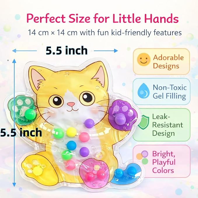 Sean's Choice Color Sorting Sensory Toys for Toddlers, Roadtrip Travel Essenstial Fine Motor Autism Fidget Preschool Classroom Activities for Kids (Cat)