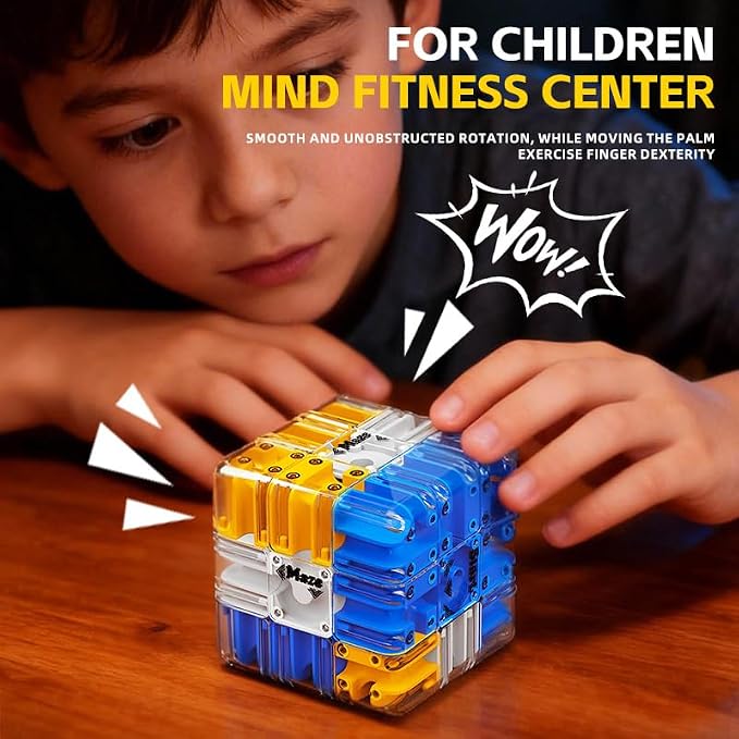 3D Puzzle Cube, Color Matching Game for Kids Ages 5-12, Educational Sensory Toys Gift for Boys Girls Adults (5 6 7 8 9+ Years Old) (Blue)