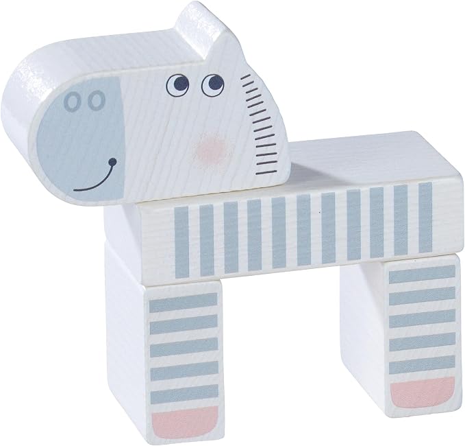HABA Wooden Building Blocks Animal Parade - 25 Piece Wooden Toddler Toy Set for Ages 1-3 - Stacking Toys & Wood Blocks for Kids 2-4 Years, Made in Germany