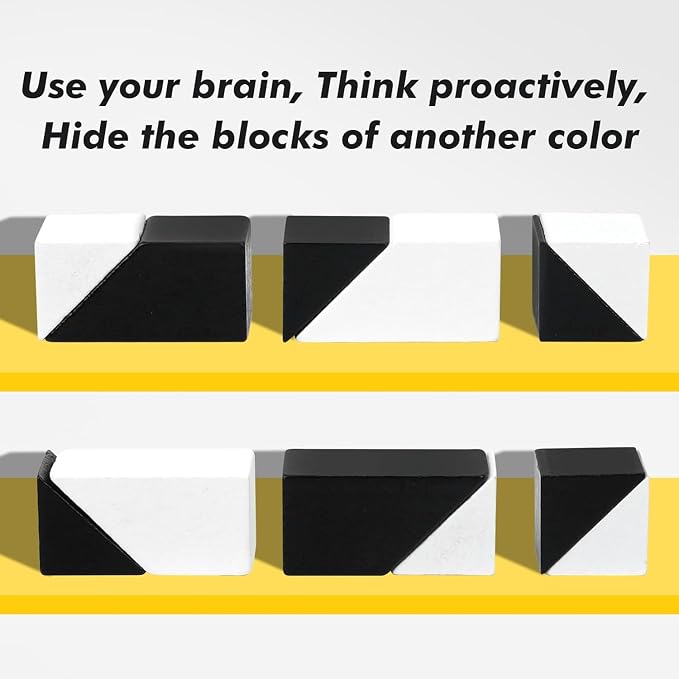 Brain Teaser Puzzles, Wooden Blocks Logic Game with 80 Challenges for Kids, Teens & Adults - IQ Test Mind Puzzle Toys, Perfect Birthday Gifts & Stocking Stuffers for Boys & Girls