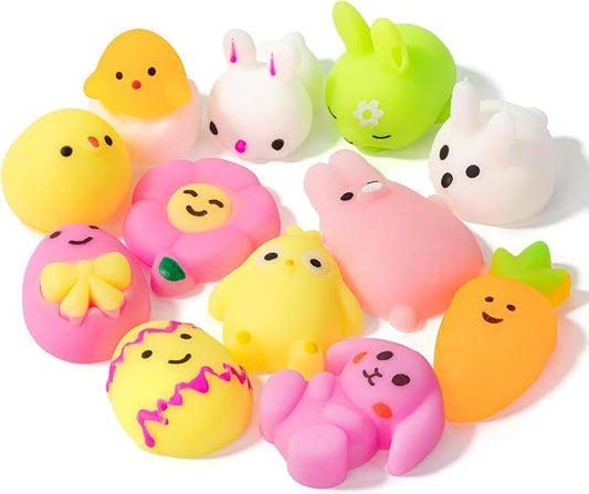 Mr. Pen- Easter Squishy Toys for Kids, 12 Pack | Washable Twistable Stretchy Squishies, Soft Stress Relief Sensory Toys for Squeezing, Easter Basket Stuffers