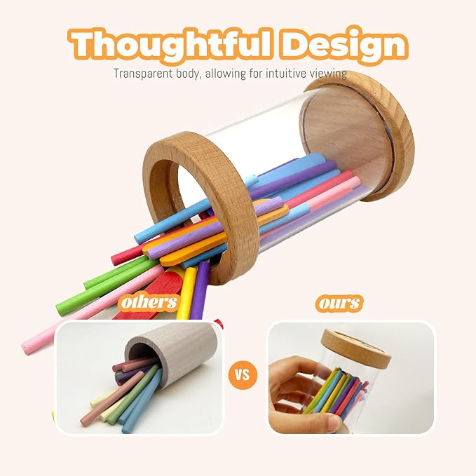 Montessori Shape & Color Sorting Montessori Toys for Toddlers 3, Wooden Fine Motor Skills Sensory Toy Preschool Learning Toys Travel Gift for Boys and Girls (Acrylic Set)